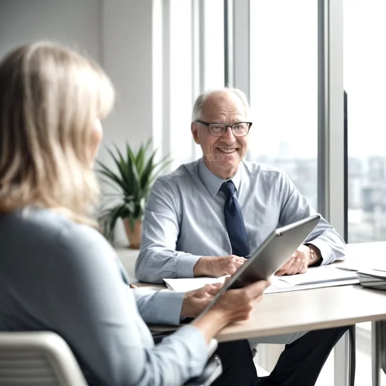 Advisor and client signing documents in office